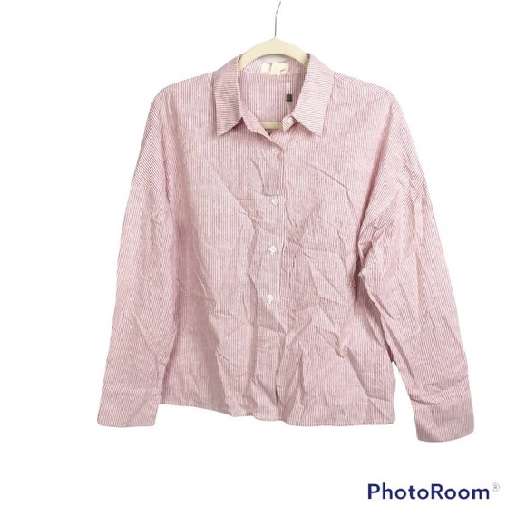 The Korner red and white striped button down shirt blouse size S nwt - Picture 1 of 6